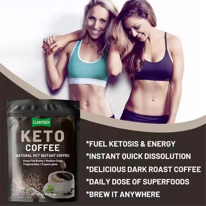 Nhãn hiệu riêng Keto Slimming Coffee Lose Weight Chế độ ăn uống Kiểm soát MCT Thay thế bữa ăn Thực phẩm ngay lập tức