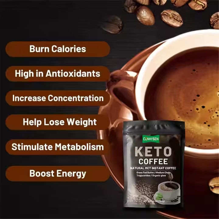 Nhãn hiệu riêng Keto Slimming Coffee Lose Weight Chế độ ăn uống Kiểm soát MCT Thay thế bữa ăn Thực phẩm ngay lập tức
