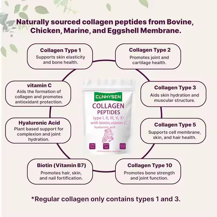 Các chất bổ sung OEM Collagen Peptides bột cho da tóc sức khỏe khớp hỗ trợ chống lão hóa