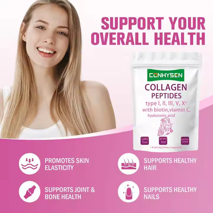 Các chất bổ sung OEM Collagen Peptides bột cho da tóc sức khỏe khớp hỗ trợ chống lão hóa