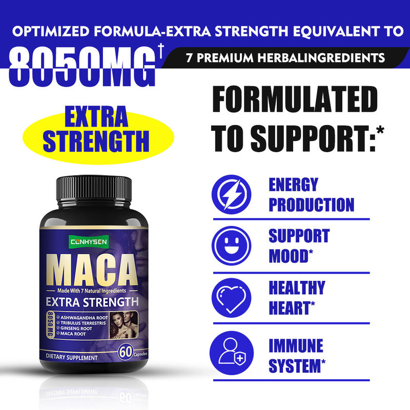 OEM Maca Male Enhancement Capsules hỗ trợ năng lượng nam giới Power Pills Tongkat Ali Capsules