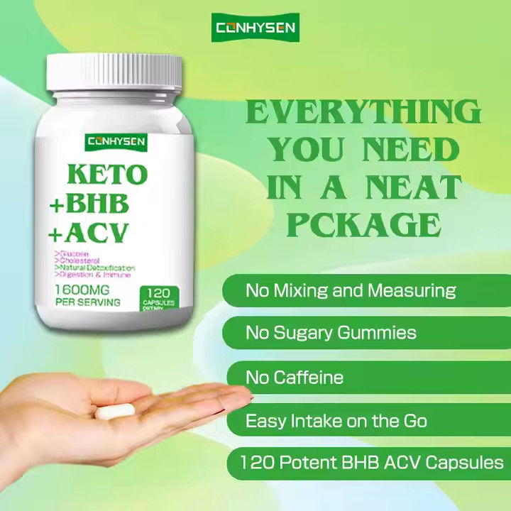 OEM ODM Keto Capsules Giảm cân giàu BHB ACV hỗ trợ quản lý cơ thể bán buôn