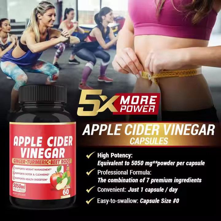 Nhãn riêng Apple Cider Vinegar Capsules Nhà máy để giảm cân đốt cháy chất béo