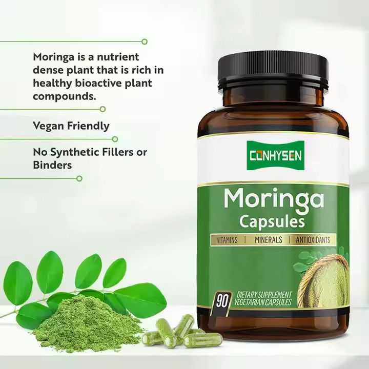 Custom Flavor Pure Organic Moringa Capsules cho hệ miễn dịch & tăng cường năng lượng