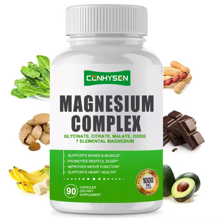 Magnesium Complex Capsules Citrate Oxide Glycinate Malate bổ sung để hỗ trợ xương cơ bắp