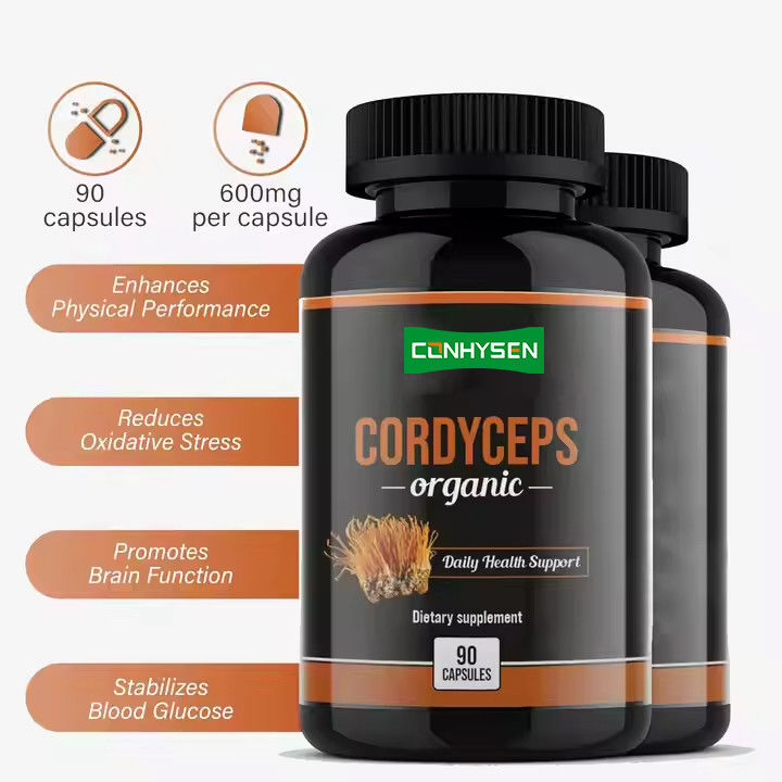 OEM ODM Cápsul Cordyceps hữu cơ Thúc đẩy chức năng não