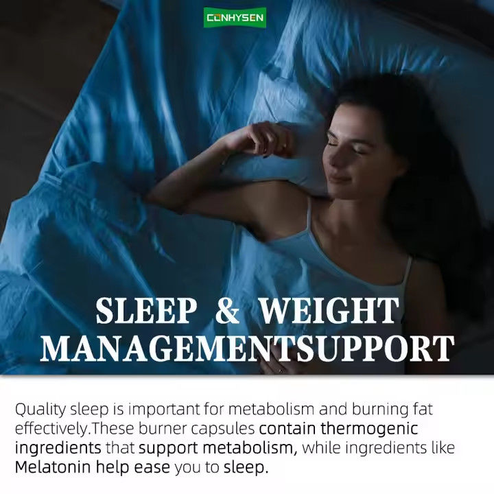 L Theanine Slim Fat Burner Capsules Night Time hỗ trợ quản lý cân nặng OEM ODM