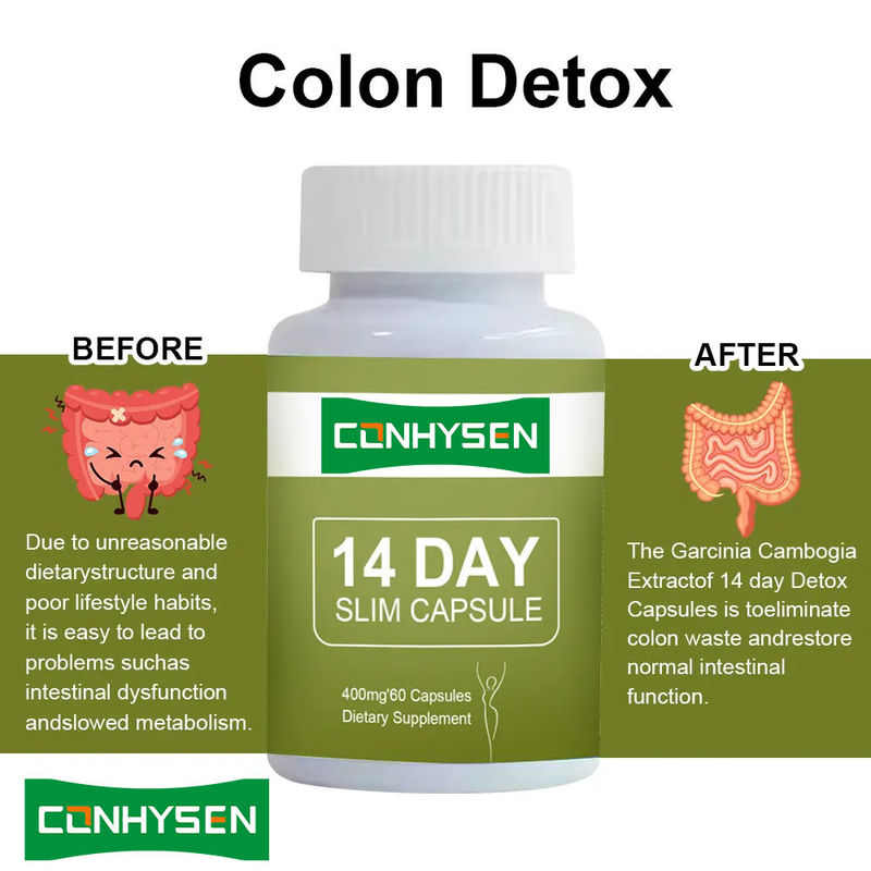 Nhãn riêng 14 ngày giảm cân viên nang Detox nhanh phẳng bụng với Garcinia Cambogia viên