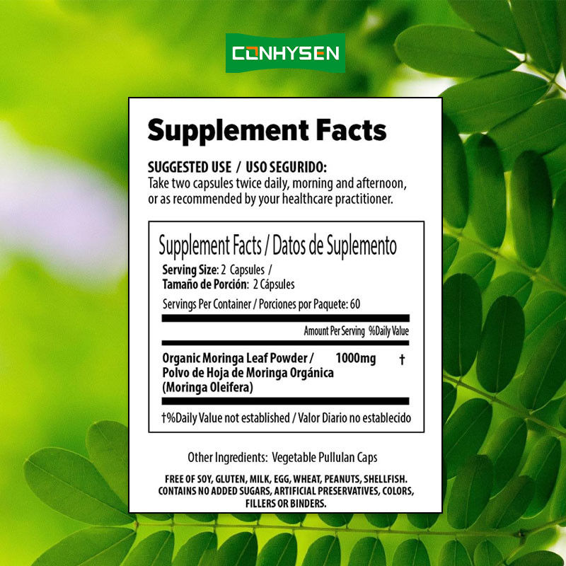 Viên nang Moringa nguyên chất 100% tùy chỉnh để hỗ trợ kiểm soát cân nặng và khớp khỏe mạnh