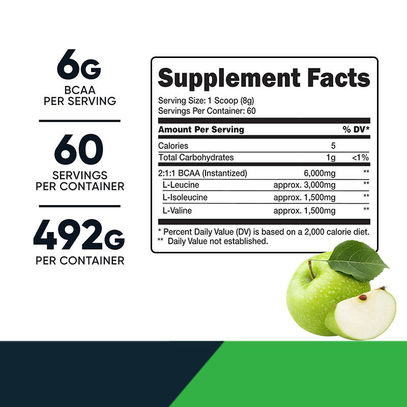 BCAA bột cho chăm sóc sức khỏe Thức ăn thể thao hỗ trợ tăng trưởng cơ bắp Nước uống năng lượng