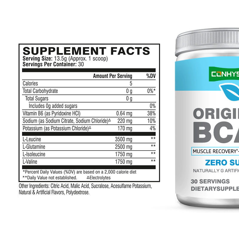 BCAA bột hương vị kẹo cho phục hồi cơ bắp sau tập luyện Vitamin B6 bột uống