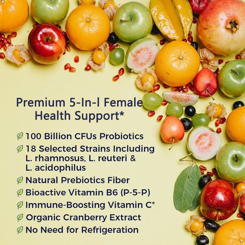 OEM / ODM Phụ nữ Probiotics viên nang tối ưu hóa cắt âm đạo Flora Non GMO Premium 5-In-I nữ