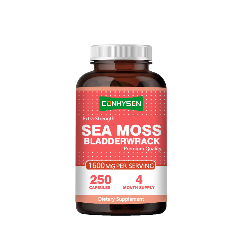 Nhập khẩu tùy chỉnh thêm sức mạnh cápsula Sea Moss cho tổng thể hỗ trợ bổ sung dinh dưỡng