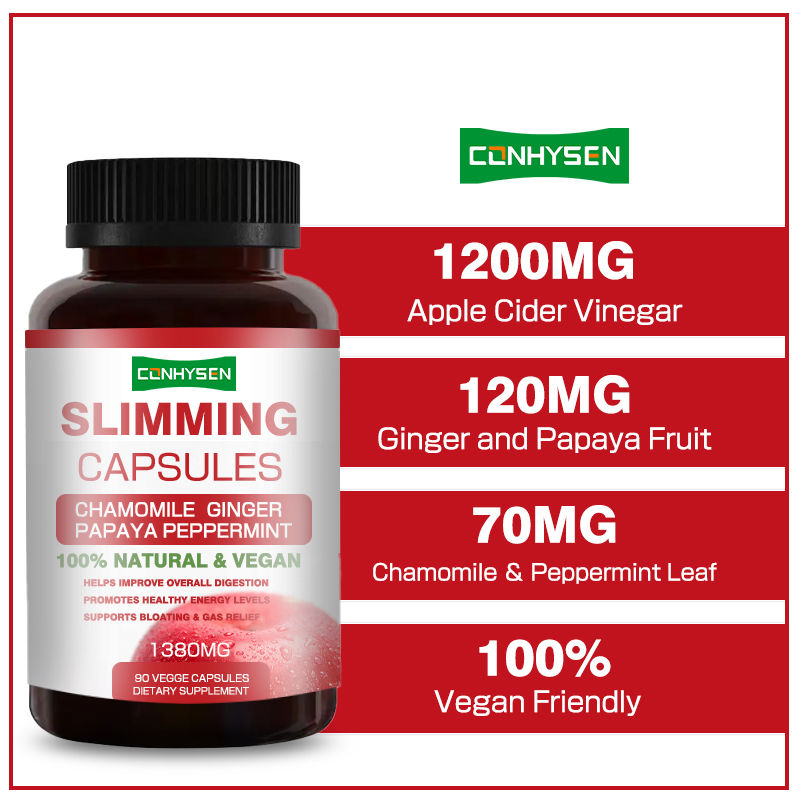 Các viên nang giảm cân 100% thuần chay trực tiếp của nhà máy với Camomile Ginger giúp cải thiện tiêu hóa tổng thể