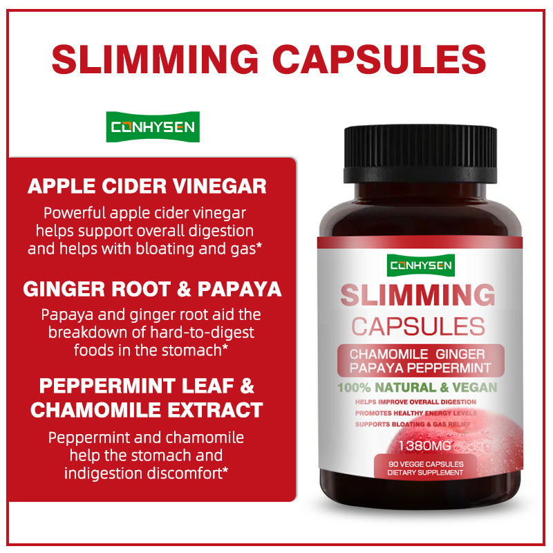 Các viên nang giảm cân 100% thuần chay trực tiếp của nhà máy với Camomile Ginger giúp cải thiện tiêu hóa tổng thể