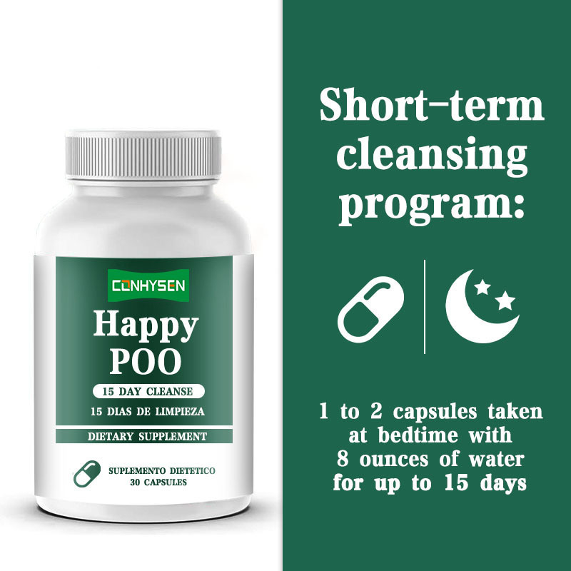 15 ngày làm sạch Happy Poo Capsules Giảm mồ hôi và táo bón sản phẩm giảm cân