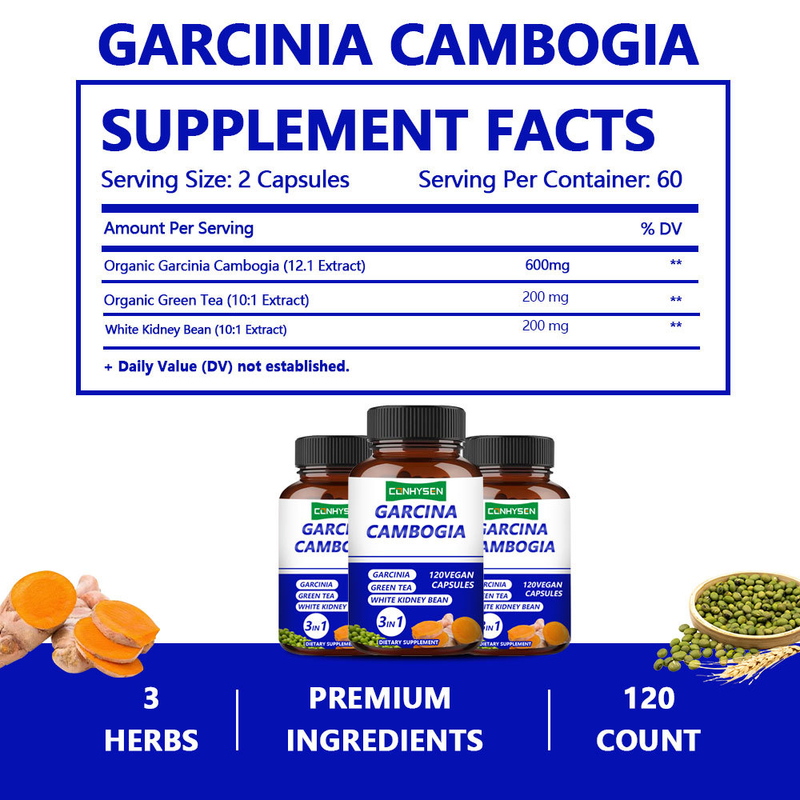 Viên nang Garcinia Cambogia nhãn riêng - Thực phẩm bổ sung 3 trong 1 hỗ trợ cân bằng cơ thể với trà xanh