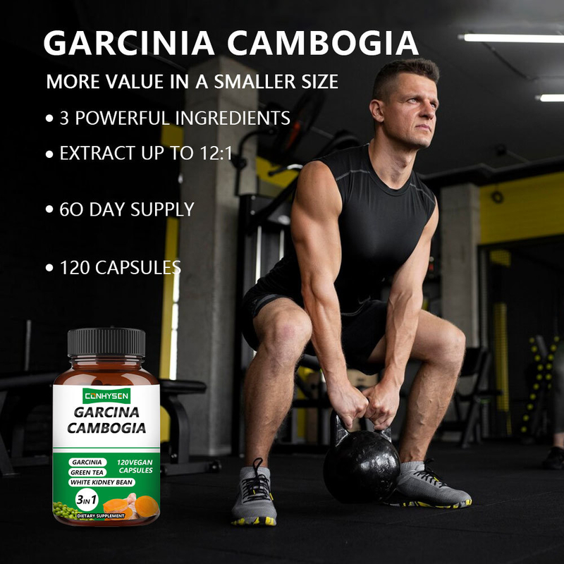 Viên nang Garcinia Cambogia 3 trong 1 tùy chỉnh hỗ trợ sức mạnh với Đậu thận trắng