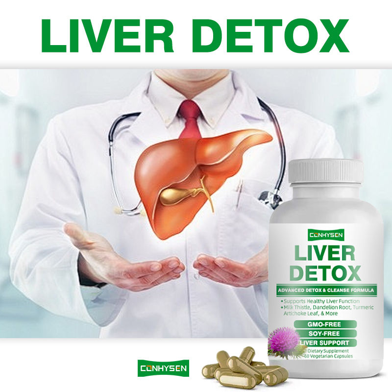 Viên nang giải độc gan nhãn hiệu riêng giúp tăng cường sức khỏe gan, viên nang chay với bột rễ bồ công anh