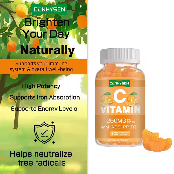 Kẹo dẻo Vitamin C OEM ODM 60 viên Tăng cường hệ miễn dịch Bổ sung Vitamin cho người lớn Kẹo Vitamin C