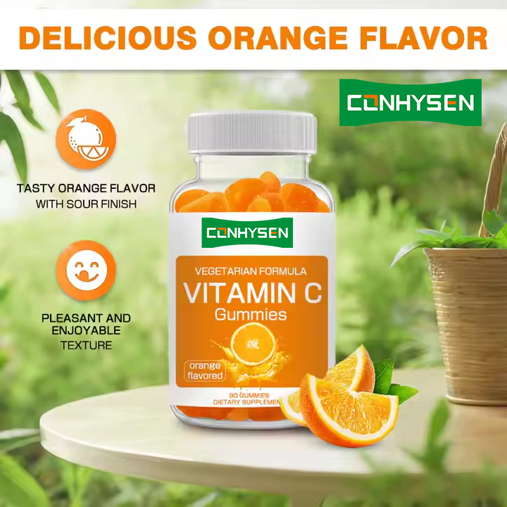Vitamin C Chiết xuất trái cây cam kẹo cao su Tóc khỏe mạnh & giải quyết nguy cơ tim mạch Vitamin C kẹo cao su