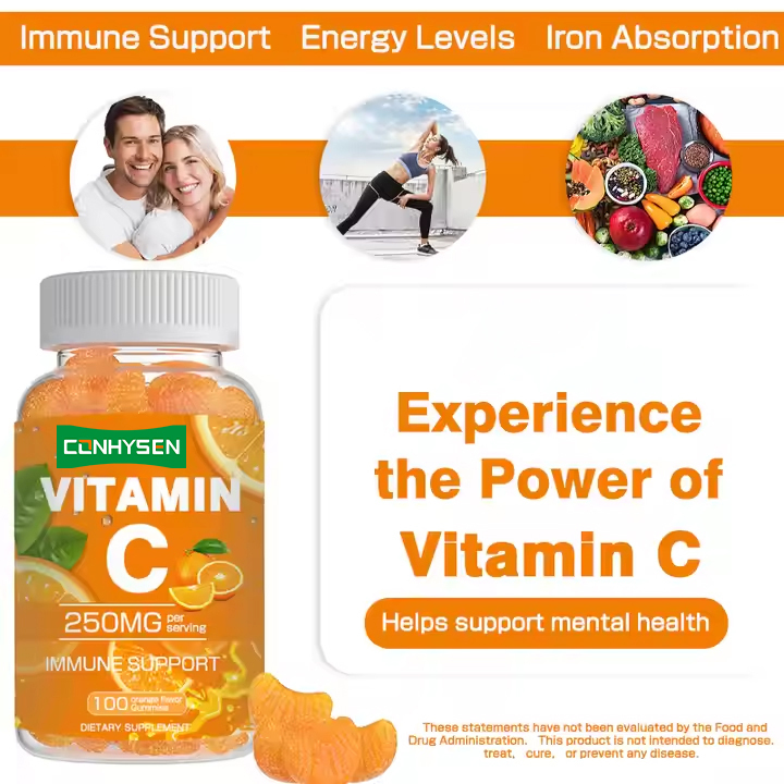 Kẹo dẻo Vitamin C Tăng cường Hệ miễn dịch Thực phẩm bổ sung Vitamin cho người lớn Kẹo Vitamin C
