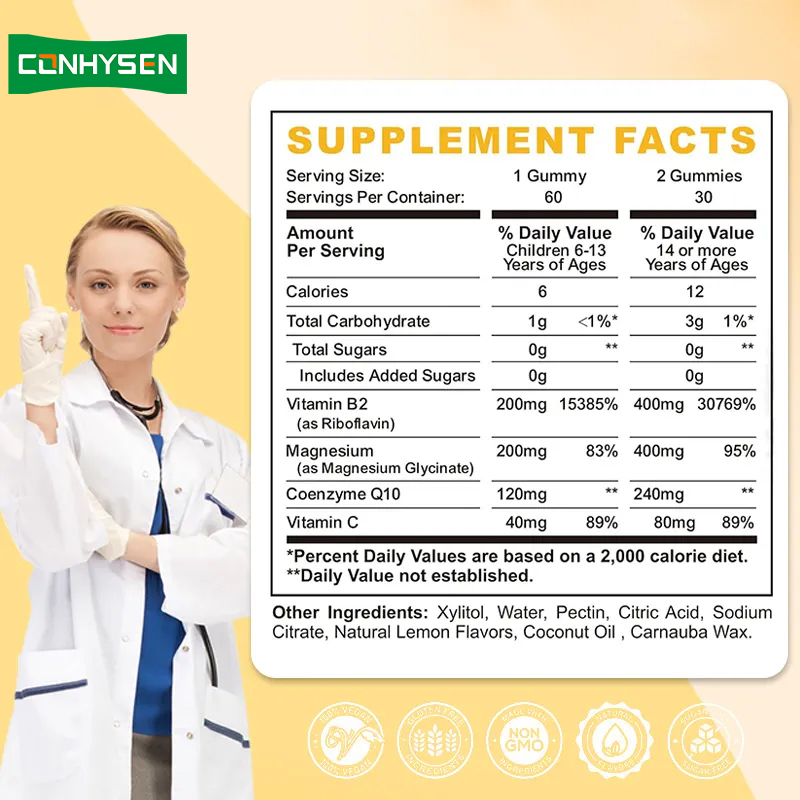 Kẹo dẻo Vitamin B2 Tăng cường trao đổi chất, hỗ trợ da, bảo vệ mắt và tế bào, thân thiện với người ăn chay Riboflavin