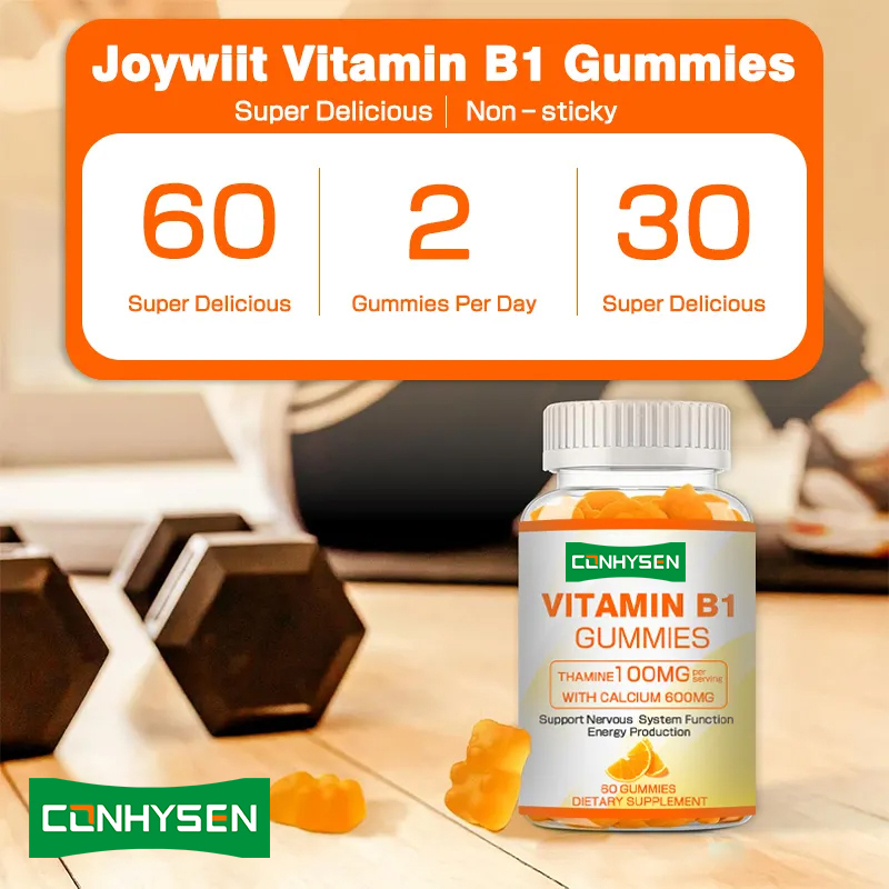 Nhãn hiệu riêng Vitamin B1 kẹo cao su Tăng năng lượng Thúc đẩy sức khỏe tim Thúc đẩy sức khỏe tổng thể