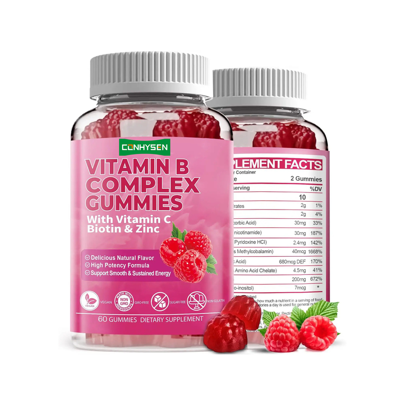 Kẹo dẻo Vitamin B Complex với Vitamin B6 Công thức Tự nhiên Hỗ trợ Hệ miễn dịch khỏe mạnh