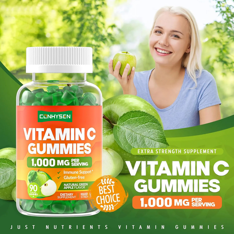 OEM Da trắng Người lớn Vitamin C bổ sung cho trẻ em 1000mg Vitamin C kẹo cao su