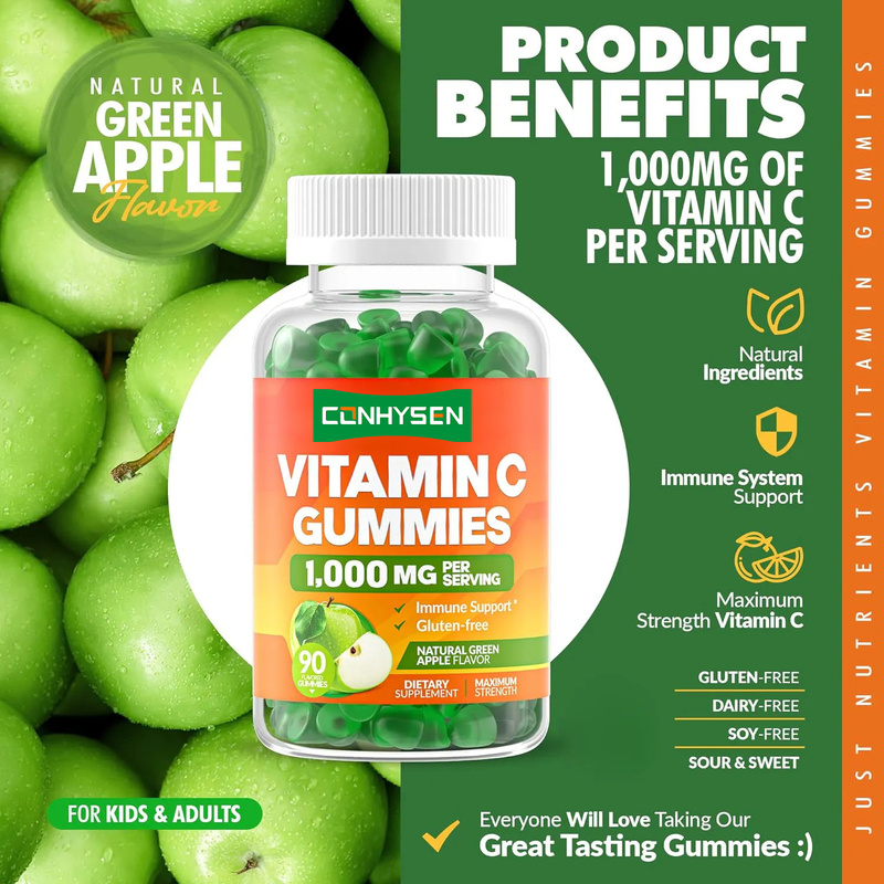 OEM Da trắng Người lớn Vitamin C bổ sung cho trẻ em 1000mg Vitamin C kẹo cao su