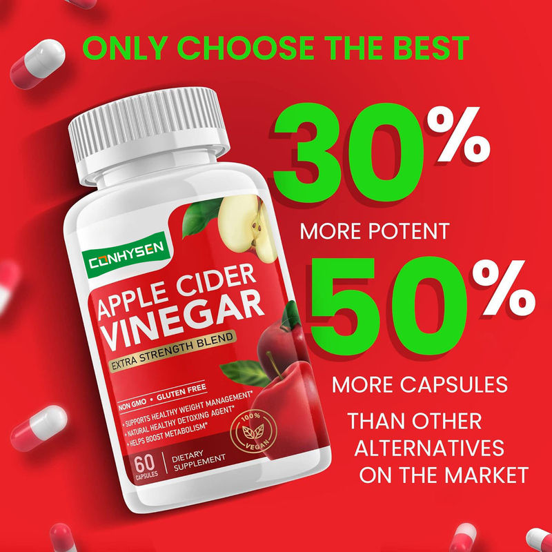 Biochealth OEM Nhãn hiệu riêng Cápsula giấm táo với mẹ Organic ACV viên thuốc giảm cân Detox làm sạch bổ sung