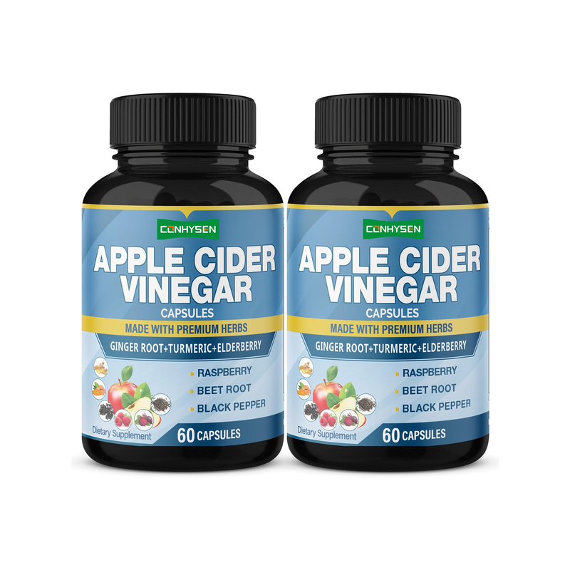 Viên nang giấm táo OEM ODM được làm từ các loại thảo mộc cao cấp Rễ gừng Nghệ Elderberry Hỗ trợ sức khỏe tim mạch & tiêu hóa