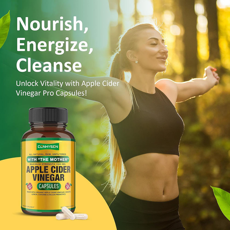 Nhãn riêng Thúc đẩy sức khỏe ruột và ruột Capsule giấm táo Thúc đẩy trao đổi chất và tăng cường miễn dịch Capsule