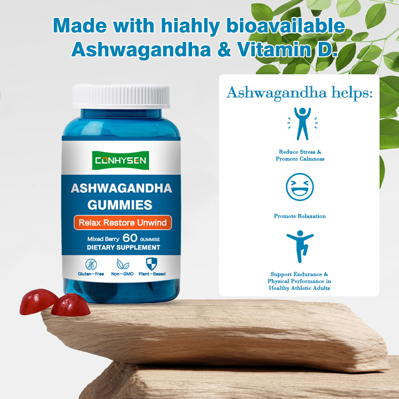 Kẹo dẻo Ashwagandha với Vitamin D2 hỗ trợ miễn dịch, hạn sử dụng 18 tháng