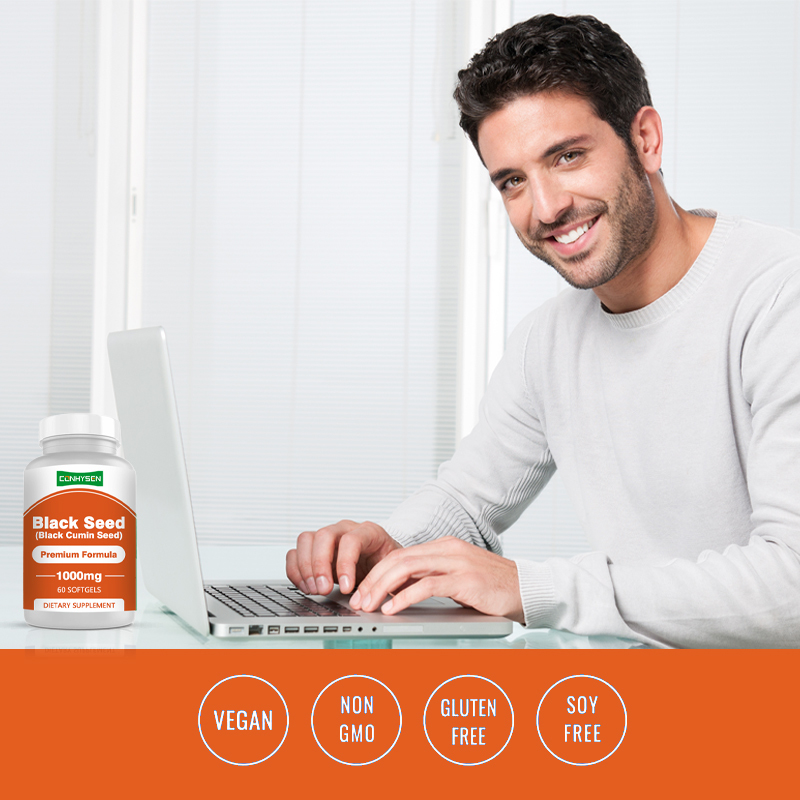 Viên nang mềm dầu hạt đen 1000mg với Omega-3 6 9 để hỗ trợ chống oxy hóa