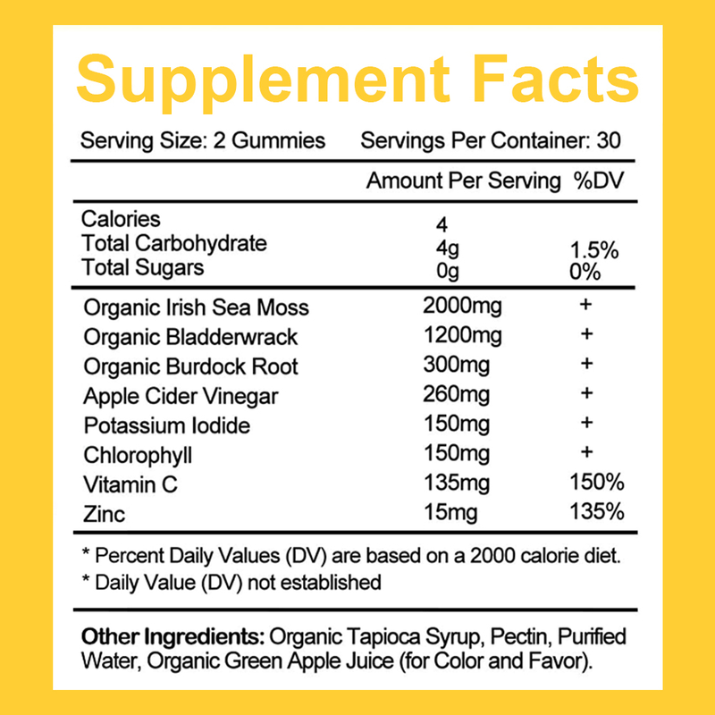 8-In-1 Sea Moss Gummies miễn dịch và hỗ trợ tuyến giáp Nhà máy tùy chỉnh