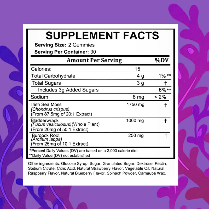 Organic Irish Sea Moss Gummies Factory trực tiếp để hỗ trợ miễn dịch Custom