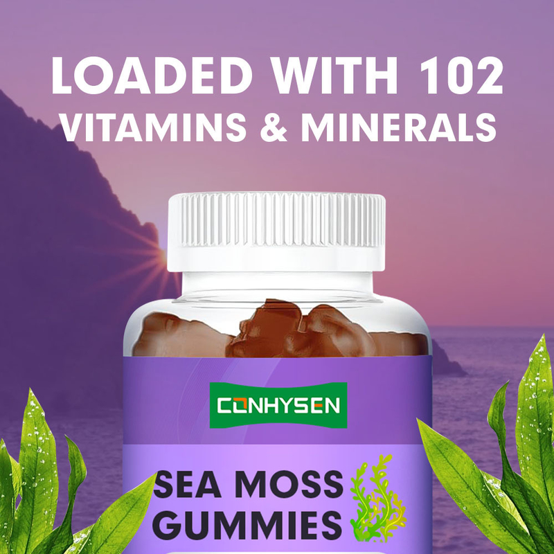 Organic Irish Sea Moss Gummies Factory trực tiếp để hỗ trợ miễn dịch Custom