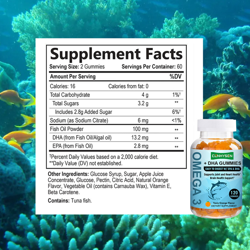 Nhà máy cung cấp Kẹo dẻo Omega 3 vị Cam giúp tăng cường sức khỏe não bộ và mắt