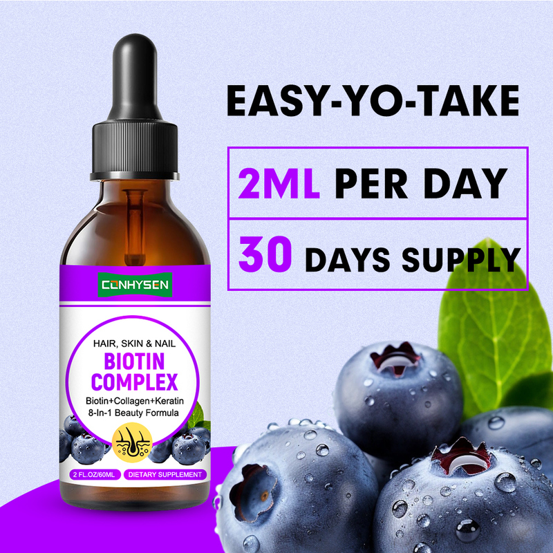 Giọt lỏng Biotin Complex hỗ trợ chăm sóc tóc, da, móng, sức khỏe, bán buôn, tùy chỉnh