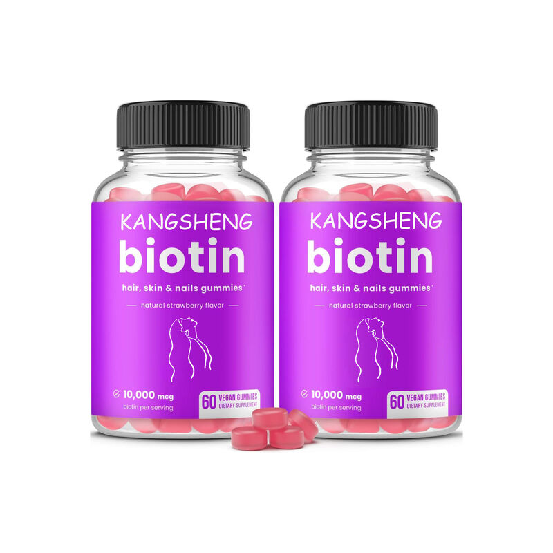 Kẹo dẻo Biotin thuần chay bán sỉ Vitamin & Khoáng chất phức hợp cho sức khỏe tóc, da, móng Tay, thúc đẩy sản xuất Keratin cho người lớn và thanh thiếu niên