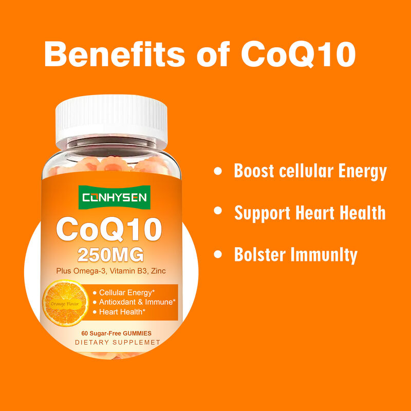 Kẹo dẻo Vigo-COQ10-250mg với Omega-3, Vitamin B3 & Kẽm, Bổ sung Coenzyme Q10 cho Sức khỏe Tim mạch và Năng lượng Tế bào