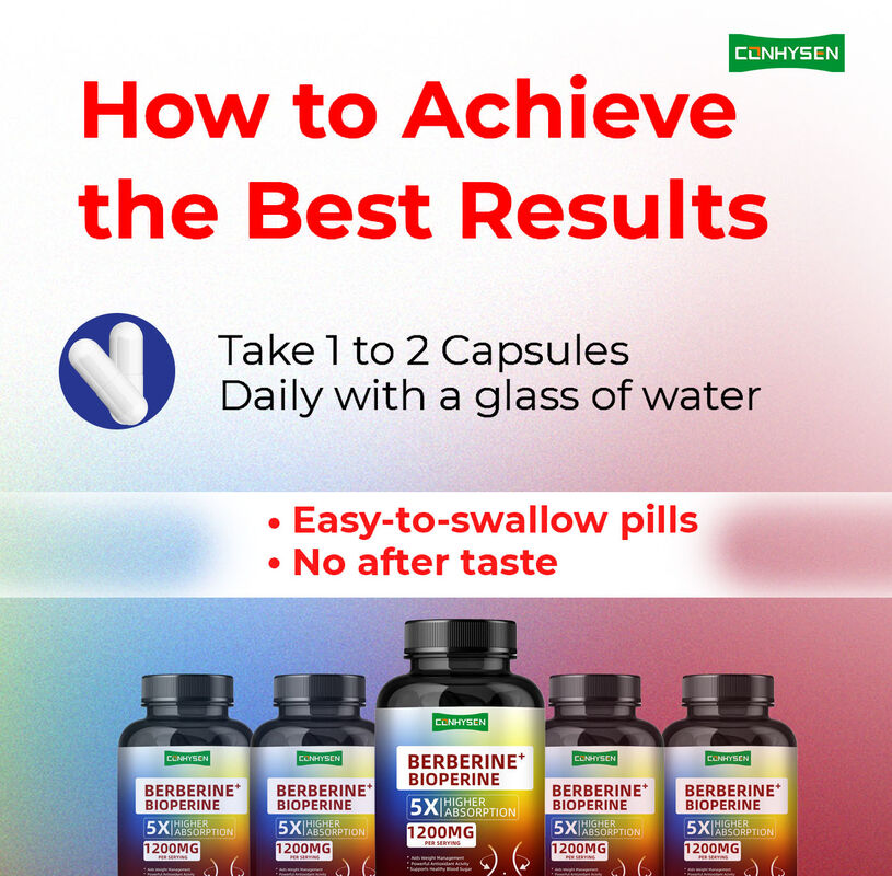 Viên nang chiết xuất rễ Hoàng Đằng chất lượng cao, Viên nang Berberine Bioperine hỗ trợ quản lý cân nặng lành mạnh, Chất xơ