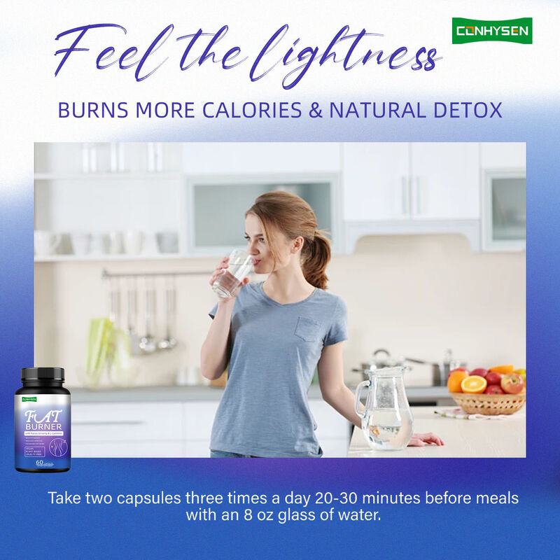 Thực phẩm bổ sung đốt mỡ chất lượng hàng đầu cho nam nữ với chiết xuất Nhân sâm, L-Carnitine 60 viên nang chay bổ sung chất xơ