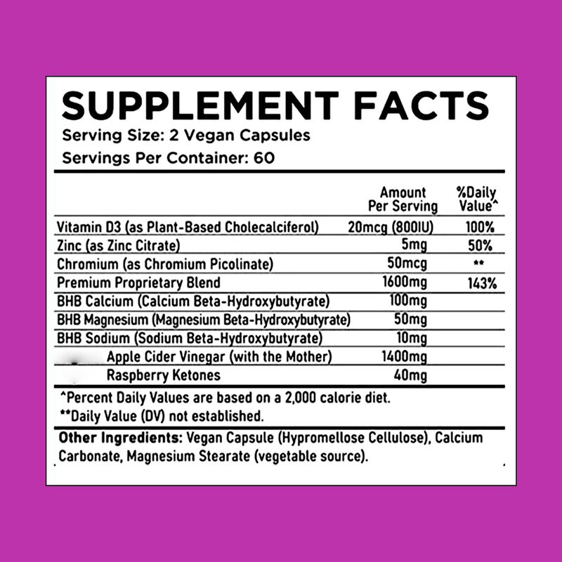 Viên nang Keto BHB ACV Kẽm Crom hỗ trợ hoạt động trao đổi chất hiệu quả Giảm cân