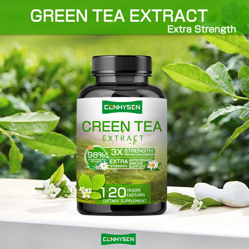 Nhãn hiệu riêng Green Tea Capsules giàu EGCG bổ sung chất chống oxy hóa hỗ trợ miễn dịch giảm cân giảm cân thuốc đốt cháy chất béo