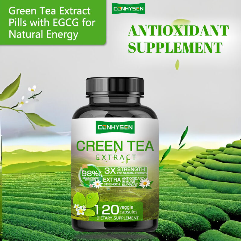 Nhãn hiệu riêng Green Tea Capsules giàu EGCG bổ sung chất chống oxy hóa hỗ trợ miễn dịch giảm cân giảm cân thuốc đốt cháy chất béo
