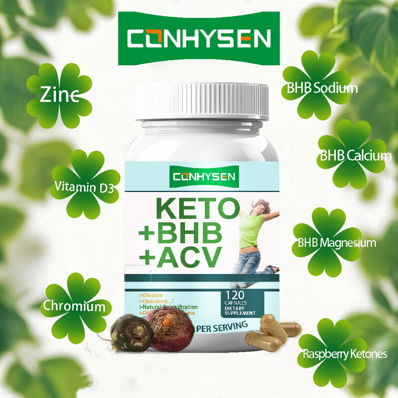 Viên uống bổ sung chất xơ Keto ACV BHB nhãn riêng, Viên uống Keto Bhb, Thực phẩm chức năng giảm cân, Viên uống ăn kiêng