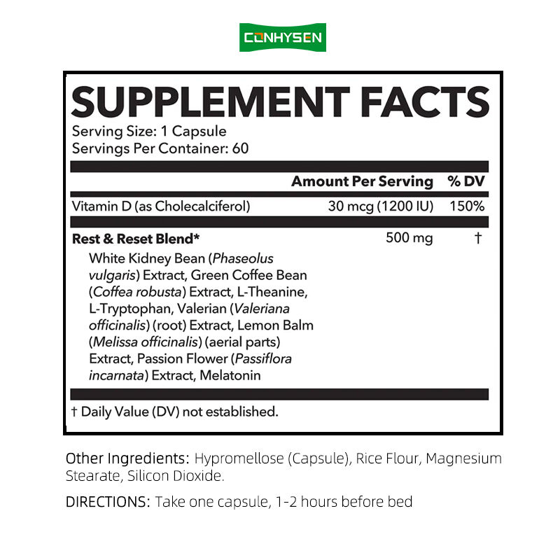 Private Label Night Time Fat Burner for Lose Belly Fat As You Sleep with White Kidney Bean Extract Women Support Capsules